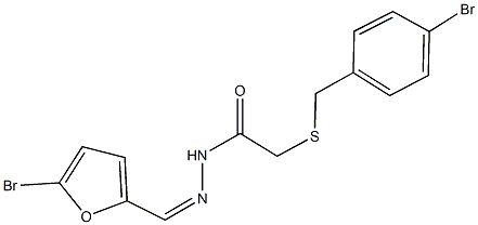 2-[(4-bromobenzyl)sulfanyl]-N'-[(5-bromo-2-furyl)methylene]acetohydrazide Struktur