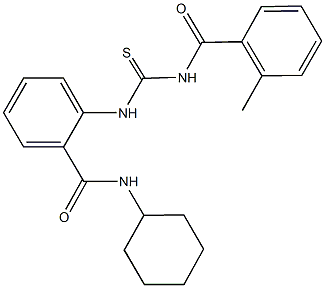 N-cyclohexyl-2-({[(2-methylbenzoyl)amino]carbothioyl}amino)benzamide Struktur