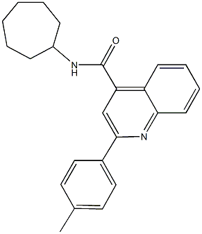 N-cycloheptyl-2-(4-methylphenyl)-4-quinolinecarboxamide Struktur