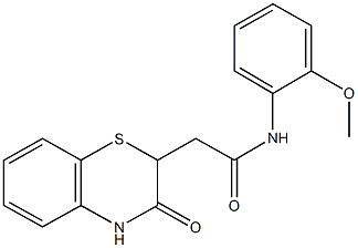 N-(2-methoxyphenyl)-2-(3-oxo-3,4-dihydro-2H-1,4-benzothiazin-2-yl)acetamide Struktur