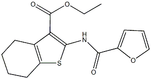 ethyl 2-(2-furoylamino)-4,5,6,7-tetrahydro-1-benzothiophene-3-carboxylate Struktur