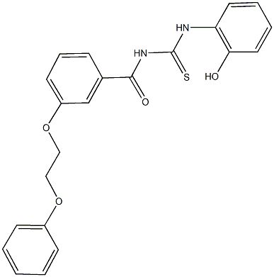 N-(2-hydroxyphenyl)-N'-[3-(2-phenoxyethoxy)benzoyl]thiourea Struktur