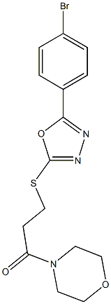 4-(3-{[5-(4-bromophenyl)-1,3,4-oxadiazol-2-yl]sulfanyl}propanoyl)morpholine Struktur