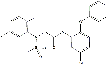 N-(5-chloro-2-phenoxyphenyl)-2-[2,5-dimethyl(methylsulfonyl)anilino]acetamide Struktur