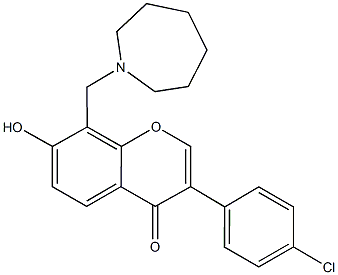 8-(1-azepanylmethyl)-3-(4-chlorophenyl)-7-hydroxy-4H-chromen-4-one Struktur