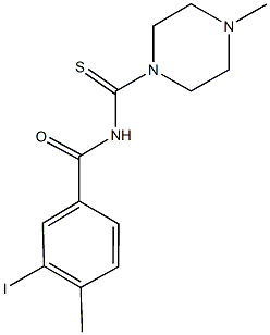 3-iodo-4-methyl-N-[(4-methyl-1-piperazinyl)carbothioyl]benzamide Struktur