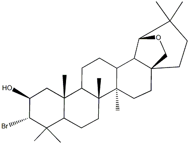 10-bromo-4,5,9,9,13,20,20-heptamethyl-24-oxahexacyclo[17.3.2.0~1,18~.0~4,17~.0~5,14~.0~8,13~]tetracosan-11-ol Struktur