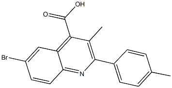 6-bromo-3-methyl-2-(4-methylphenyl)-4-quinolinecarboxylic acid Struktur