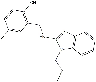 4-methyl-2-{[(1-propyl-1H-benzimidazol-2-yl)amino]methyl}phenol Struktur