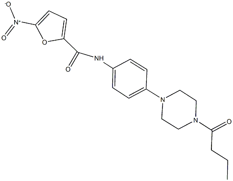 N-[4-(4-butyryl-1-piperazinyl)phenyl]-5-nitro-2-furamide Struktur