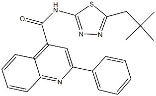 N-(5-neopentyl-1,3,4-thiadiazol-2-yl)-2-phenyl-4-quinolinecarboxamide Struktur