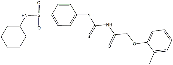 N-cyclohexyl-4-[({[(2-methylphenoxy)acetyl]amino}carbothioyl)amino]benzenesulfonamide Struktur