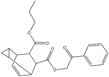 6-(2-oxo-2-phenylethyl) 7-propyl tricyclo[3.2.2.0~2,4~]non-8-ene-6,7-dicarboxylate Struktur