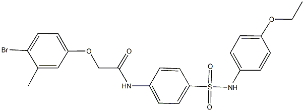 2-(4-bromo-3-methylphenoxy)-N-{4-[(4-ethoxyanilino)sulfonyl]phenyl}acetamide Struktur