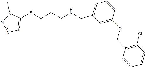 N-{3-[(2-chlorobenzyl)oxy]benzyl}-N-{3-[(1-methyl-1H-tetraazol-5-yl)sulfanyl]propyl}amine Struktur