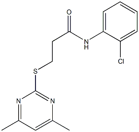 N-(2-chlorophenyl)-3-[(4,6-dimethyl-2-pyrimidinyl)thio]propanamide Struktur