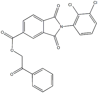 2-oxo-2-phenylethyl 2-(2,3-dichlorophenyl)-1,3-dioxo-5-isoindolinecarboxylate Struktur