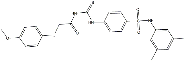 N-(3,5-dimethylphenyl)-4-[({[(4-methoxyphenoxy)acetyl]amino}carbothioyl)amino]benzenesulfonamide Struktur