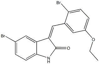 5-bromo-3-(2-bromo-5-ethoxybenzylidene)-1,3-dihydro-2H-indol-2-one Struktur