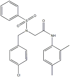 2-[(4-chlorobenzyl)(phenylsulfonyl)amino]-N-(2,4-dimethylphenyl)acetamide Struktur