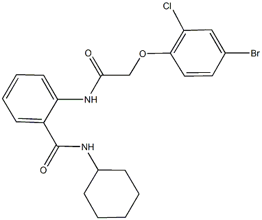 2-{[(4-bromo-2-chlorophenoxy)acetyl]amino}-N-cyclohexylbenzamide Struktur