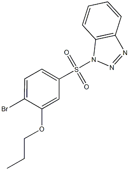 5-(1H-1,2,3-benzotriazol-1-ylsulfonyl)-2-bromophenyl propyl ether Struktur