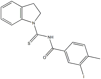 N-(2,3-dihydro-1H-indol-1-ylcarbothioyl)-3-iodo-4-methylbenzamide Struktur