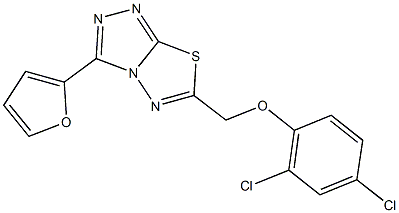 2,4-dichlorophenyl [3-(2-furyl)[1,2,4]triazolo[3,4-b][1,3,4]thiadiazol-6-yl]methyl ether Struktur