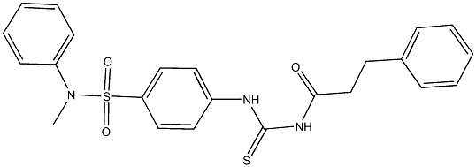 N-methyl-N-phenyl-4-({[(3-phenylpropanoyl)amino]carbothioyl}amino)benzenesulfonamide Struktur