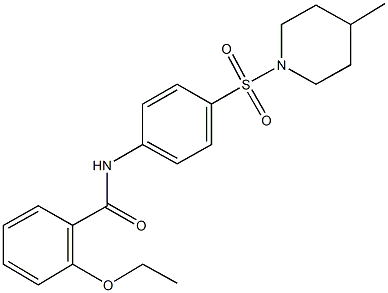 2-ethoxy-N-{4-[(4-methyl-1-piperidinyl)sulfonyl]phenyl}benzamide Struktur