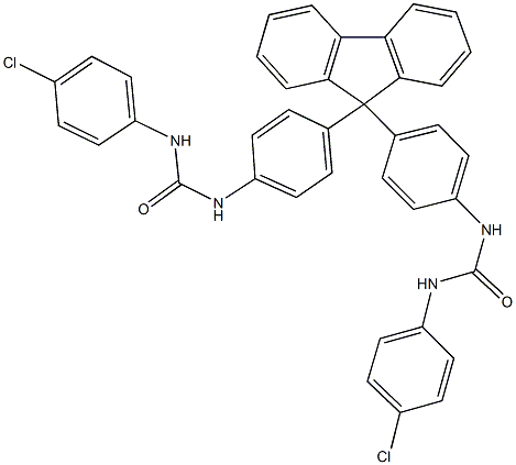 N-{4-[9-(4-{[(4-chloroanilino)carbonyl]amino}phenyl)-9H-fluoren-9-yl]phenyl}-N'-(4-chlorophenyl)urea Struktur