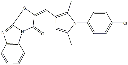 2-{[1-(4-chlorophenyl)-2,5-dimethyl-1H-pyrrol-3-yl]methylene}[1,3]thiazolo[3,2-a]benzimidazol-3(2H)-one Struktur