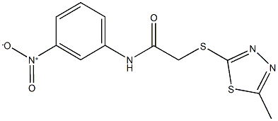 N-{3-nitrophenyl}-2-[(5-methyl-1,3,4-thiadiazol-2-yl)sulfanyl]acetamide Struktur