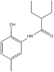 2-ethyl-N-(2-hydroxy-5-methylphenyl)butanamide Struktur