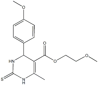 2-methoxyethyl 4-(4-methoxyphenyl)-6-methyl-2-thioxo-1,2,3,4-tetrahydro-5-pyrimidinecarboxylate Struktur