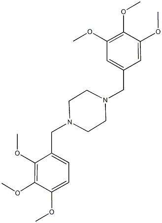 2,3-dimethoxy-4-{[4-(3,4,5-trimethoxybenzyl)-1-piperazinyl]methyl}phenyl methyl ether Struktur