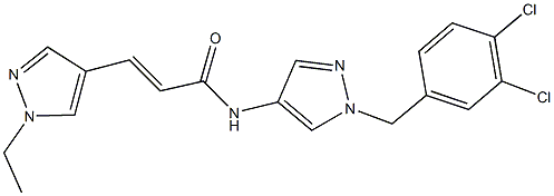 N-[1-(3,4-dichlorobenzyl)-1H-pyrazol-4-yl]-3-(1-ethyl-1H-pyrazol-4-yl)acrylamide Struktur