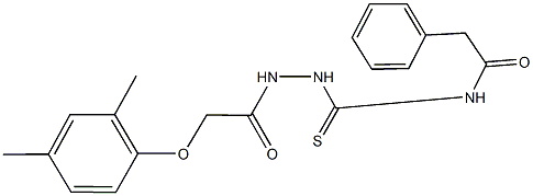 N-({2-[(2,4-dimethylphenoxy)acetyl]hydrazino}carbothioyl)-2-phenylacetamide Struktur