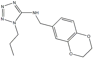 N-(2,3-dihydro-1,4-benzodioxin-6-ylmethyl)-N-(1-propyl-1H-tetraazol-5-yl)amine Struktur