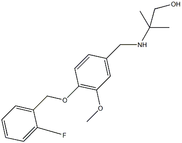 2-({4-[(2-fluorobenzyl)oxy]-3-methoxybenzyl}amino)-2-methyl-1-propanol Struktur