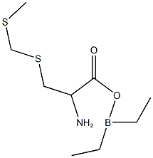 2-[(diethylboryl)oxy]-1-({[(methylsulfanyl)methyl]sulfanyl}methyl)-2-oxoethylamine Struktur