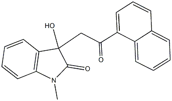 3-hydroxy-1-methyl-3-[2-(1-naphthyl)-2-oxoethyl]-1,3-dihydro-2H-indol-2-one Struktur