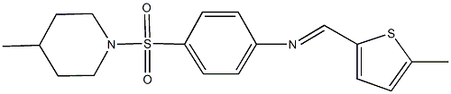 N-{4-[(4-methyl-1-piperidinyl)sulfonyl]phenyl}-N-[(5-methyl-2-thienyl)methylene]amine Struktur