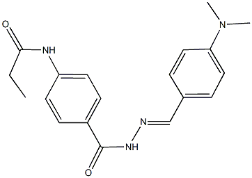 N-[4-({2-[4-(dimethylamino)benzylidene]hydrazino}carbonyl)phenyl]propanamide Struktur