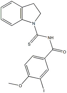 N-(2,3-dihydro-1H-indol-1-ylcarbothioyl)-3-iodo-4-methoxybenzamide Struktur