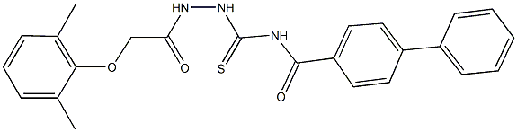 N-({2-[(2,6-dimethylphenoxy)acetyl]hydrazino}carbothioyl)[1,1'-biphenyl]-4-carboxamide Struktur