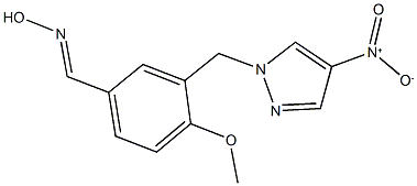 3-({4-nitro-1H-pyrazol-1-yl}methyl)-4-methoxybenzaldehyde oxime Struktur