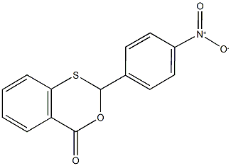 2-{4-nitrophenyl}-4H-3,1-benzoxathiin-4-one Struktur