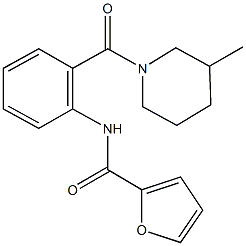 N-{2-[(3-methyl-1-piperidinyl)carbonyl]phenyl}-2-furamide Struktur