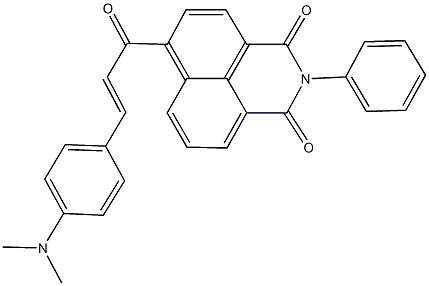 6-{3-[4-(dimethylamino)phenyl]acryloyl}-2-phenyl-1H-benzo[de]isoquinoline-1,3(2H)-dione Struktur